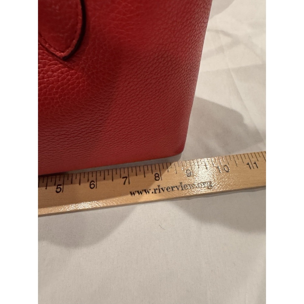 Alexander McQueen Red Pebbled Leather Mini Tote Crossbody Bag Gold Hardware - Picture 11 of 14